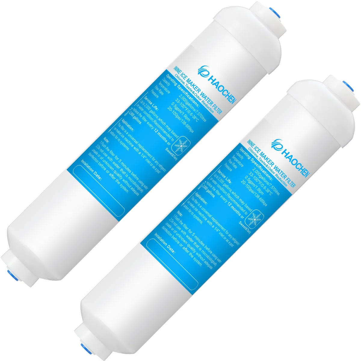 Filtro dell'acqua in linea per macchina del ghiaccio e frigorifero, filtro dell'acqua Push Connect da 1/4", ideale per macchine del ghiaccio e sistema post carbonio di RO (osmosi inversa)
