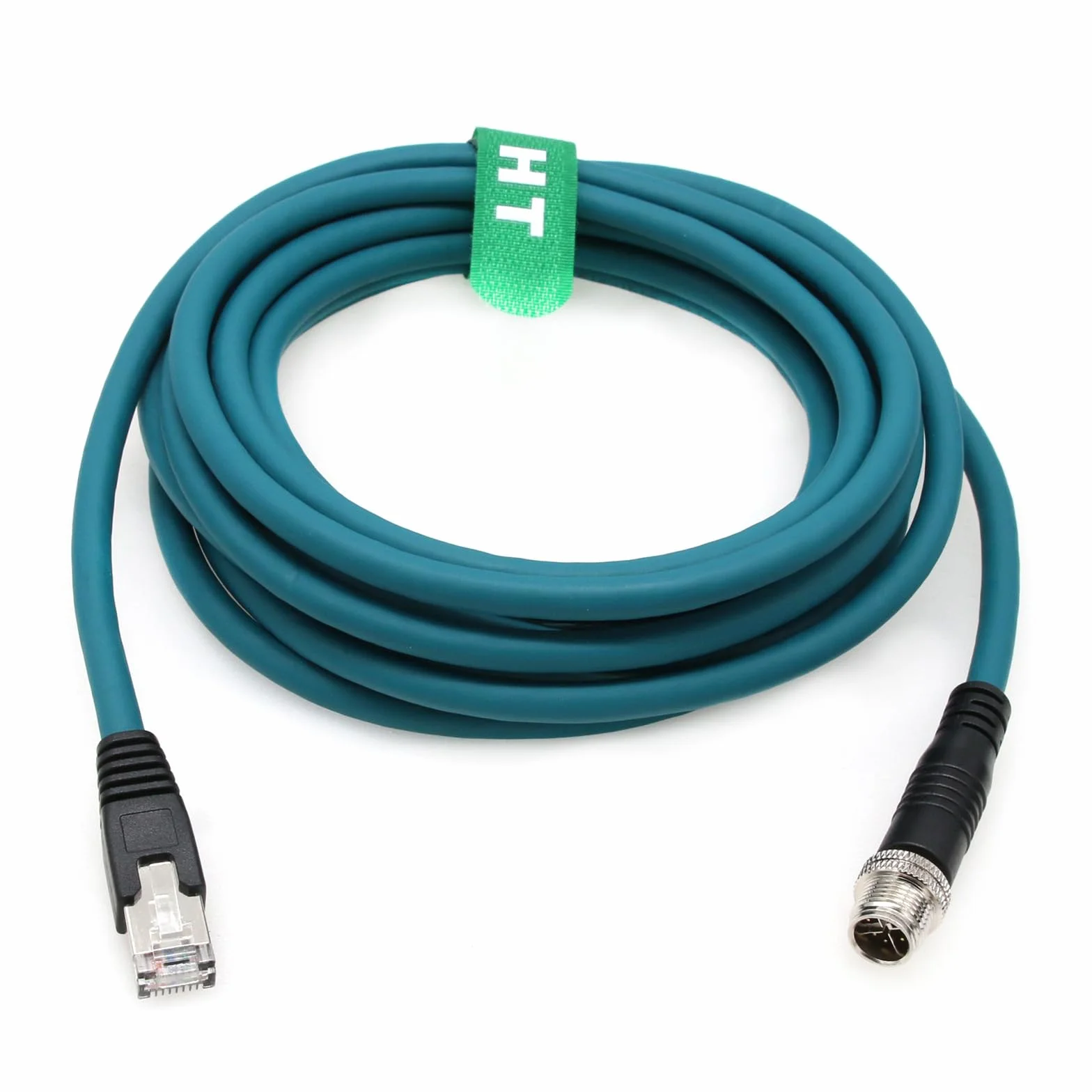 HangTon Cavo Ethernet M12 a 8 pin X-Code RJ45 CAT-7e GigE per Basler Cognex Vision Camera Sensor Lettore di codici a barre PLC Router Switch Network 1M