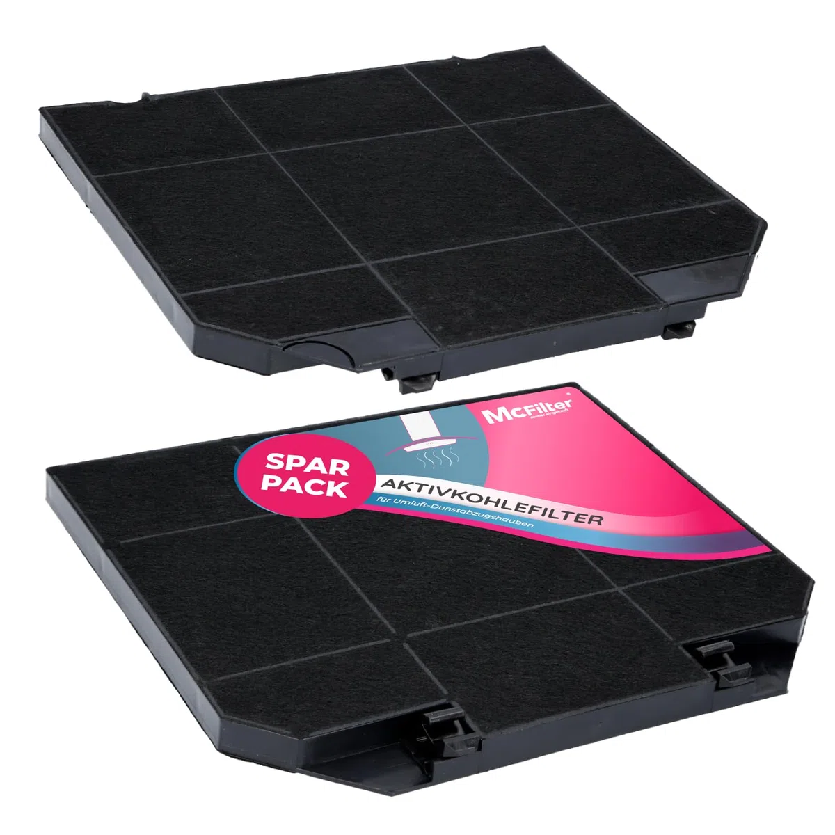McFilter | 2x filtri a carbone attivo per cappa da cucina EFF72, adatto per Bosch 00668491, AEG 9029793636, Faber 112.0157.243, 003.953.51, NYTTIG FIL 650 - Filtro per cappa da cucina
