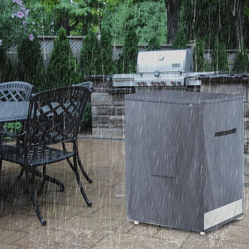 StarRing Copertura per frigorifero da esterno Oxford 210D, con cordino elastico e fibbie regolabili per proteggere congelatori verticali e frigoriferi per bevande (grigio, 71,12 x 58,42 x 86,36 cm)
